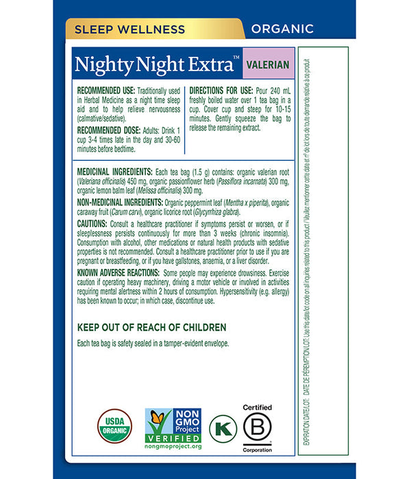 Traditional Medicinals Valerian Root Nighttime Tea (6 Pack, 16 Tea Bags Each)