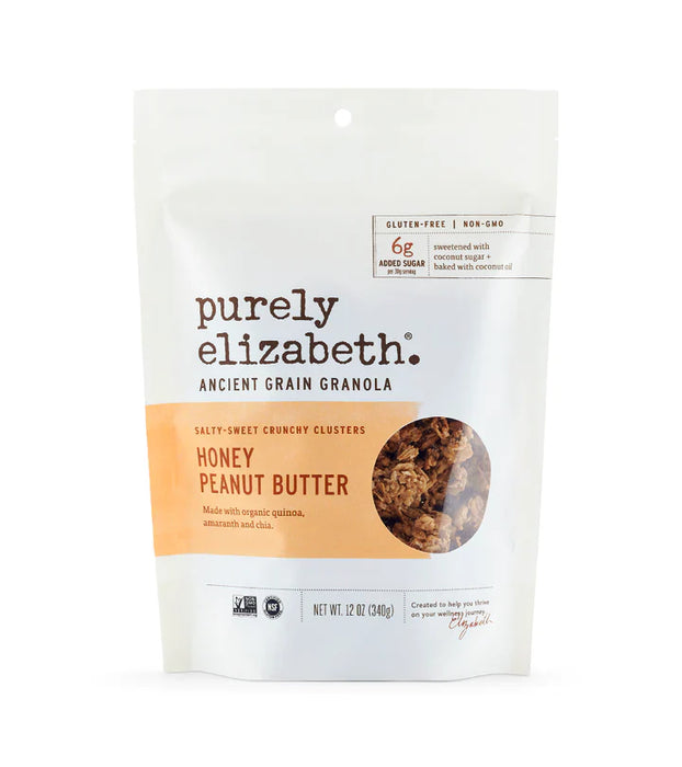 Purely Elizabeth - Ancient Grain  Granola - Honey Peanut Butter (Pack of 6-12 Oz)