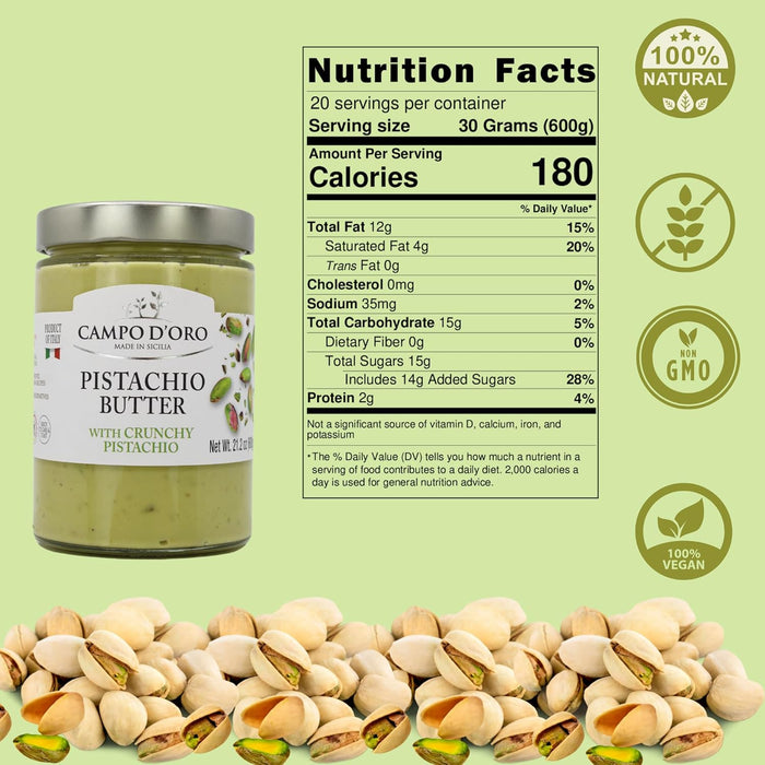 Campo D'Oro, Crunchy Pistachio Butter Cream, 21.2oz