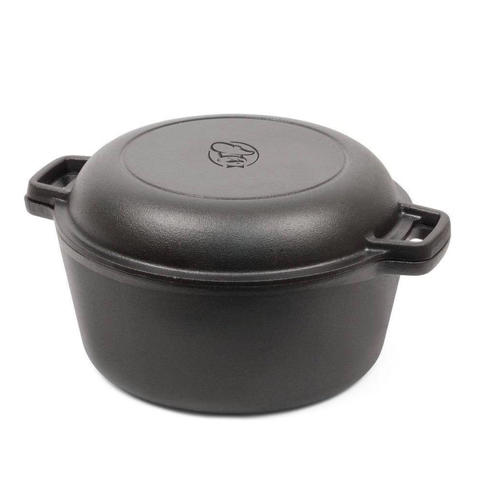 Cast Iron 5-Quart Pre-Seasoned Dutch Oven with 2-in-1 Skillet Lid 10.25-inch