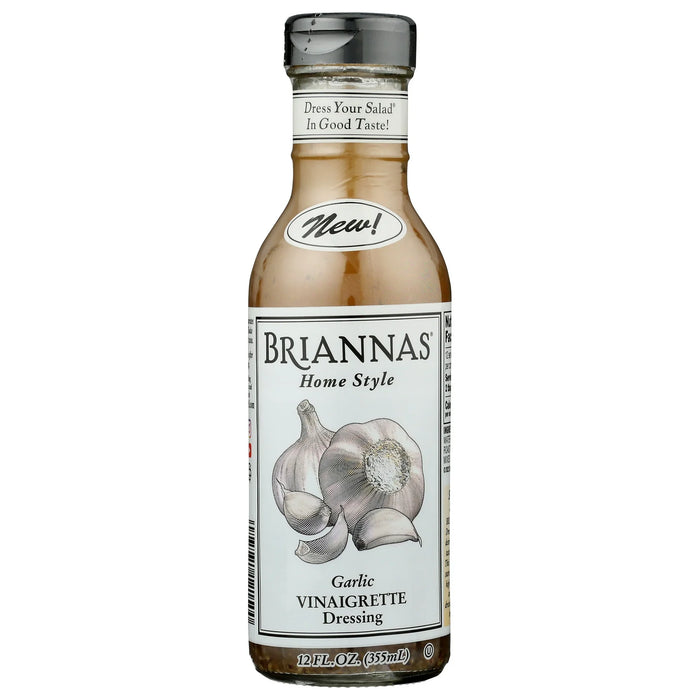 Brianna's Creamy Garlic Vinaigrette Dressing, 12 fl oz (6 Pack) - Gluten-Free Marinade