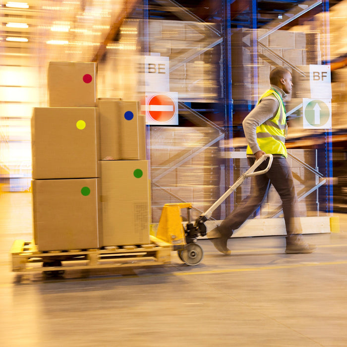 3" Permanent Color-Code Round Circle Inventory Labels: 500/Roll