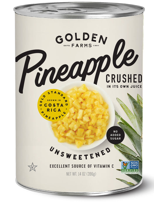 Golden Farms - Crushed Pineapple, 14 oz (Pack of 12) - Costa Rica Grown