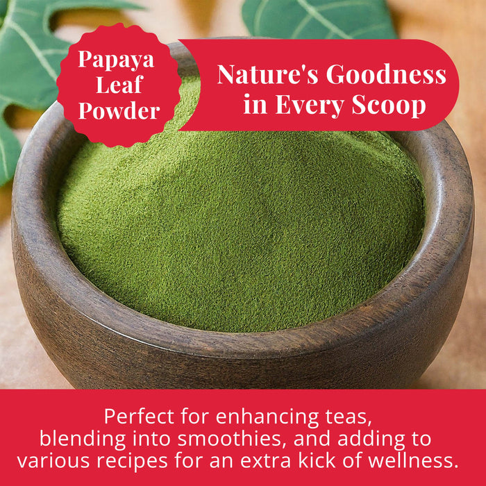 Akshit Papaya Leaves, Hojas de papaya, 2.6oz, Dried From Green Papaya Leaf, Herbal Tea, Non GMO, Caffeine free, Sugar free, Rich In Vitamins.