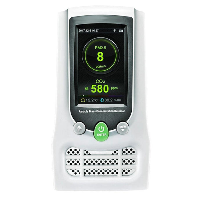Particle Mass Concentration Detector with Formaldehyde CO2/PM2.5/PM10 TVOC Temperature/Humidity