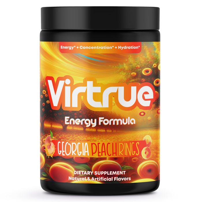 Georgia Peach Rings Pre-Workout Energy Powder + Focus Boost & Hydration | Sugar Free