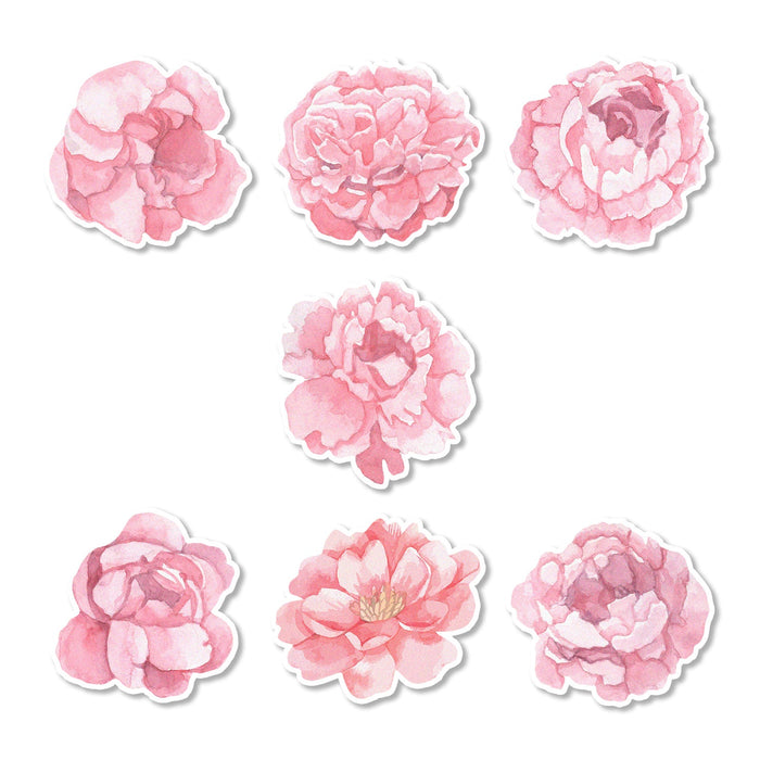 Pink Peonies Edible Cupcake Toppers