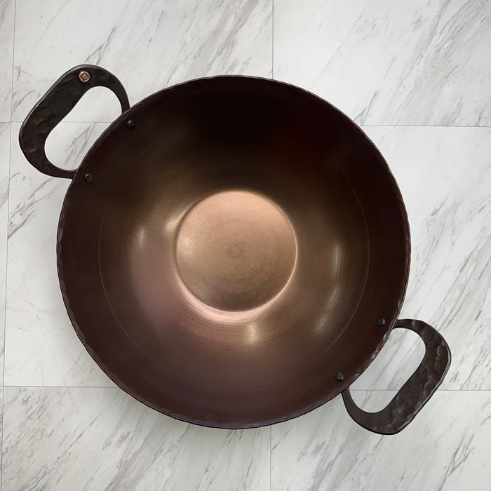 Carbon Steel Wok - Hand Forged and Spun. 13.5”