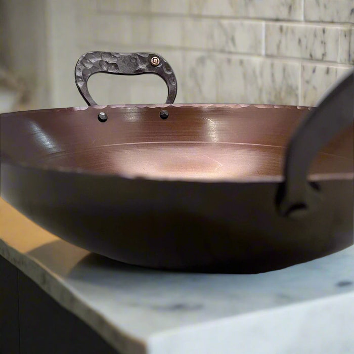 Carbon Steel Wok - Hand Forged and Spun. 13.5”