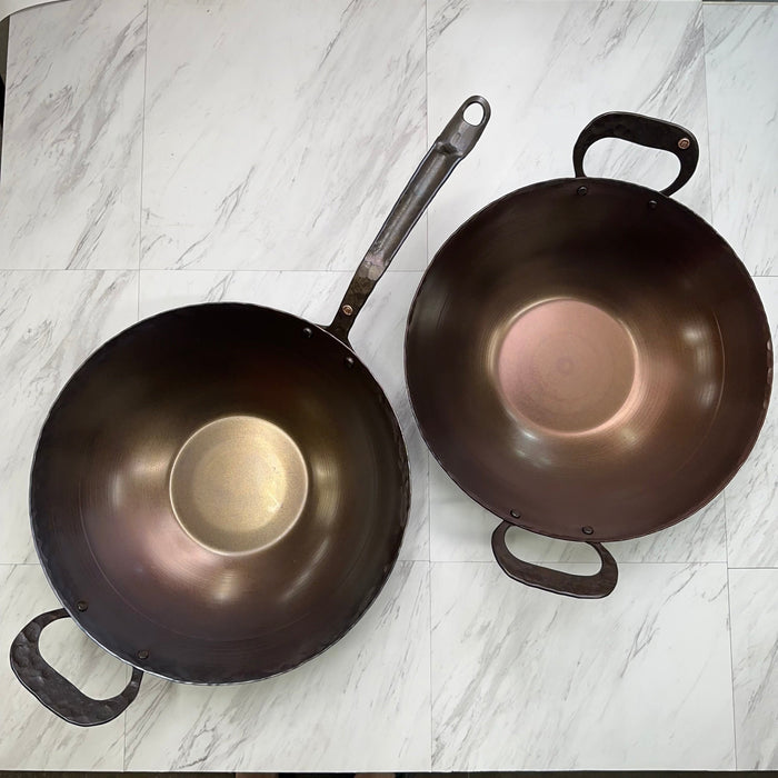 Carbon Steel Wok - Hand Forged and Spun. 13.5”