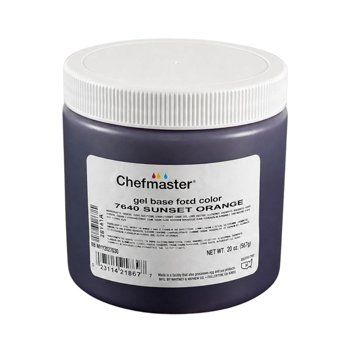Chefmaster Sunset Orange Gel Food Color Paste - 20 oz