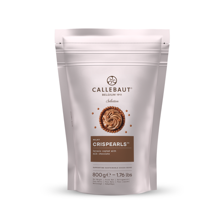 CrispPearls™ – Milk Chocolate Covered Cereal Crunch – Elegant Garnish & Snacking Chocolate