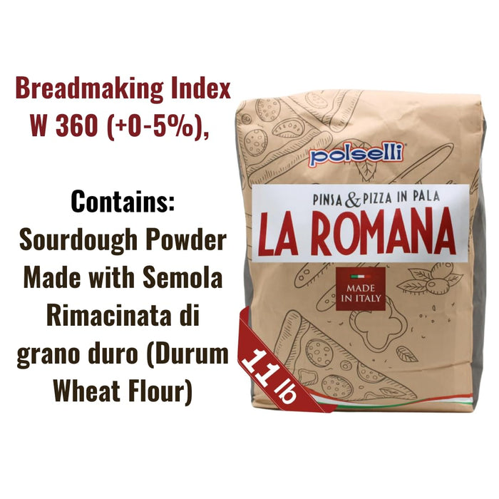 Polselli, La Romana Pinsa & Pizza in Pala Flour, Tipo 0 Flour, 11 lb (5 kg)
