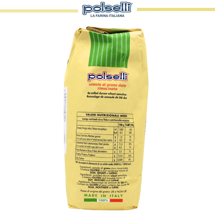 Polselli, Semola Flour, Semola Rimacinata, 11 lb ( 5 kg)