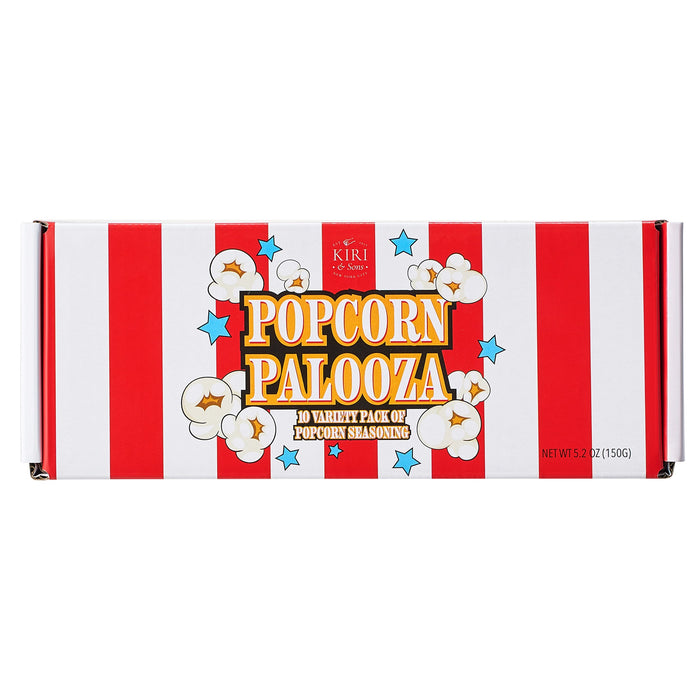 Gourmet Popcorn Seasoning Sampler Kit, 10 Flavor Variety Pack - Including Kettle Corn, Garlic Parmesan, Bacon Cheddar, Caramel, Butter, White Cheddar, Ranch, Spicy Jalapeño, Movie Night