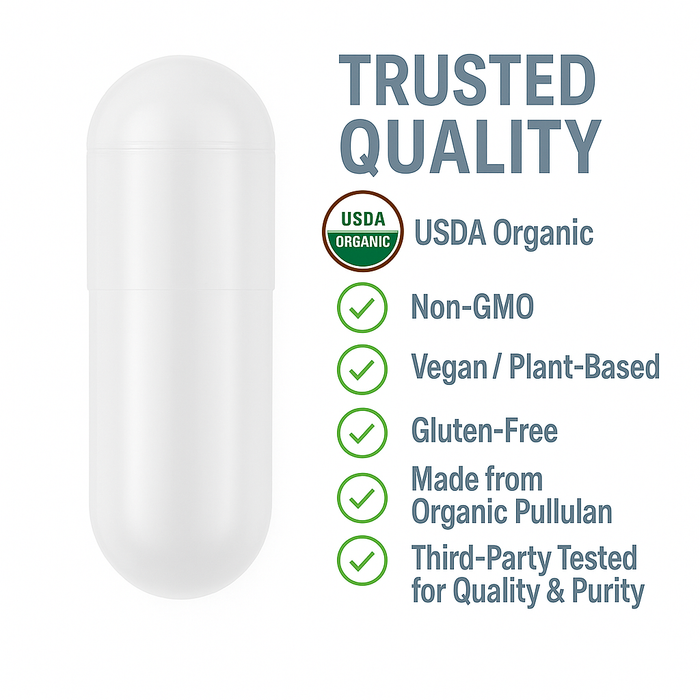 Certified Organic Empty Vegan Capsules