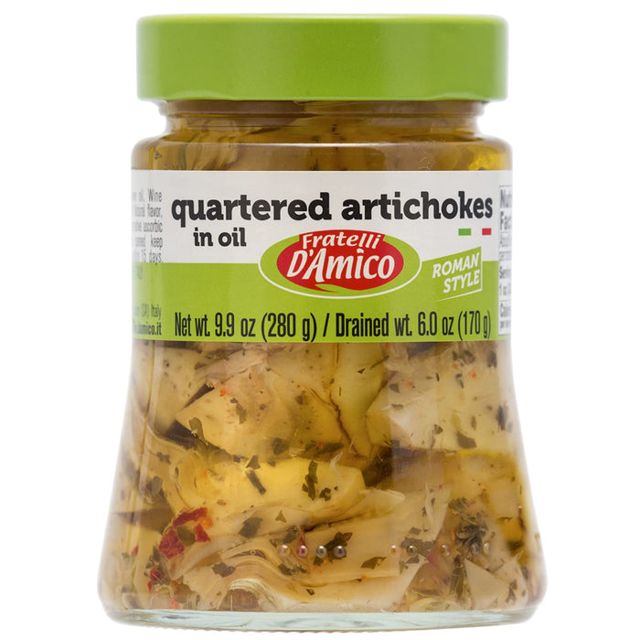 Fratelli D'Amico Quartered Artichokes In Oil "Roman Style", 9.9oz (280 g)