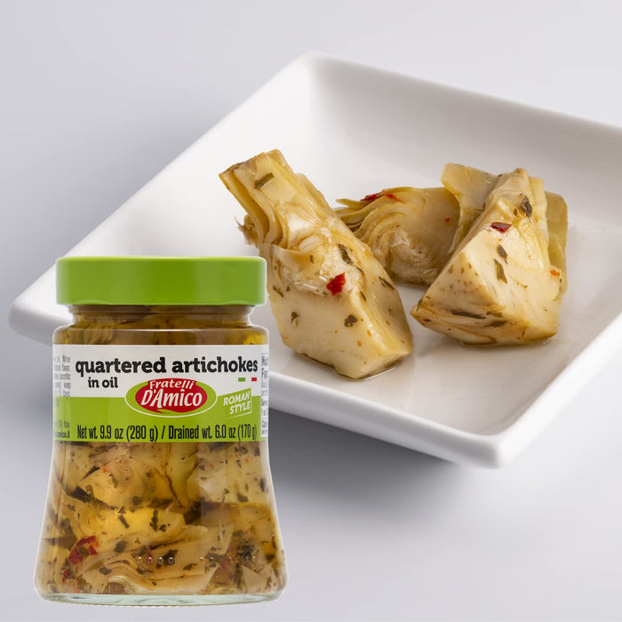 Fratelli D'Amico Quartered Artichokes In Oil "Roman Style", 9.9oz (280 g)