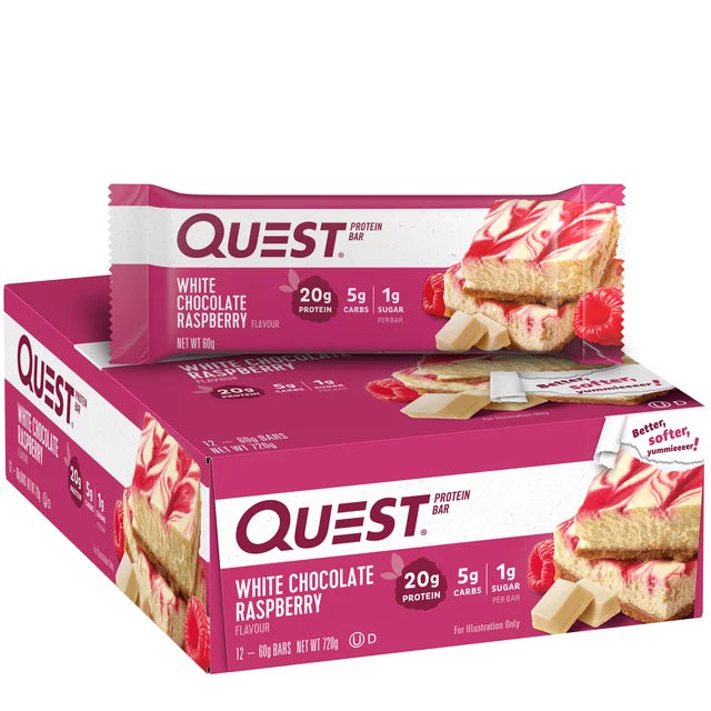 Quest Bar - White Chocolate Raspberry (2.12 Oz.),  12-Pack