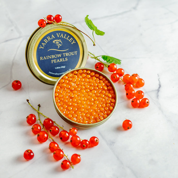 Buy Rainbow Trout Pearls – 150g of Fresh, Gourmet Caviar in 5 Tins