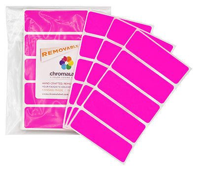 1" x 3" Removable Color-Code Rectangle Labels: 150/Pack