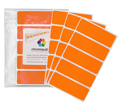 1" x 3" Removable Color-Code Rectangle Labels: 150/Pack