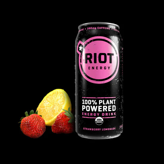 Riot Energy Drink - Strawberry Lemonade - 16 Fl Oz (12 Pack)
