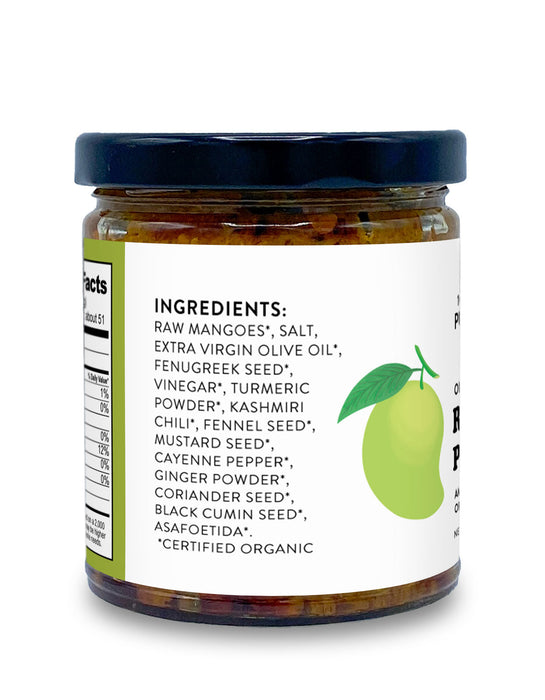 Indian Raw Mango Pickle LIMITED EDITION, Certified Organic - 9 oz