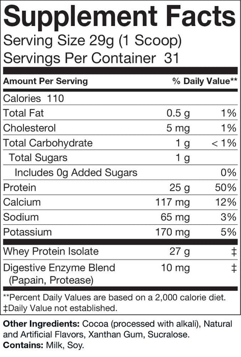 Chocolate Milkshake Protein Powder | 100% Whey Isolate, Gluten-Free, Made in USA