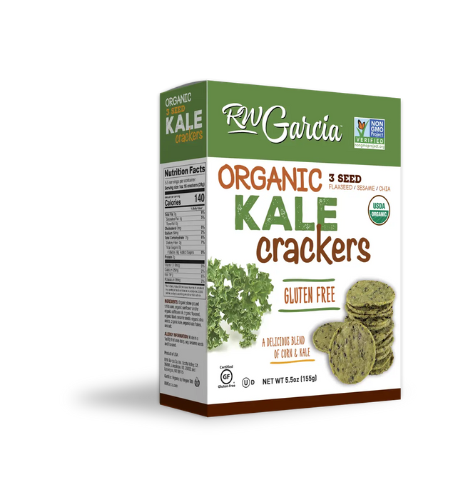 R.W. Garcia 3 Seed Kale Crackers 5.5 Oz (Pack of 6)