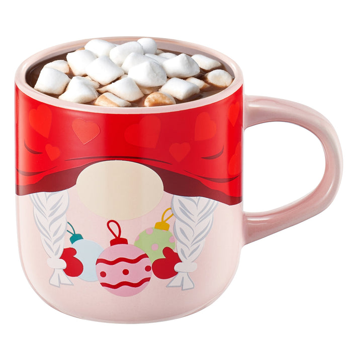 Mug With Hot Cocoa Mix & Marshmallows - Delicious Double Hot Chocolate Mix Filled with Marshmallow - Kids Fun Gift Holiday Santa Elves Christmas, Ceramic Childrens Eggnog Festive Gifts, Red Elf Mug