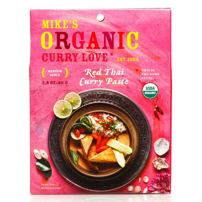Mike's Organic Curry Love Red Thai Mild Curry Paste 4.23 oz (Pack of 6)