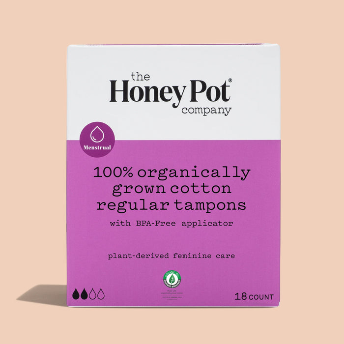 The Honey Pot - Regular Tampon Plastic Applicator Unscented (Pack of 18)