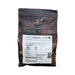 Callebaut Fleur de Cao 70% Dark Couverture Chocolate Callets – back of 11 lb bag with nutrition facts