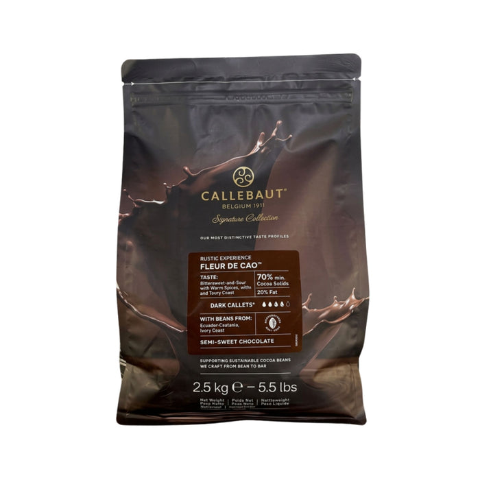 Callebaut Fleur de Cao 70% Dark Couverture Chocolate Callets – 11 lb resealable bag