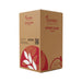 A brown cardboard box for Puratos Sunset Glaze Classic, featuring red and white leaf graphics on the lower portion, set against a plain white background.