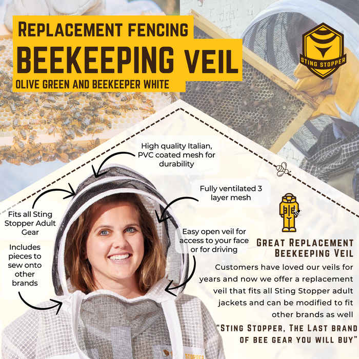 Round or Fencing Beekeeping Veil