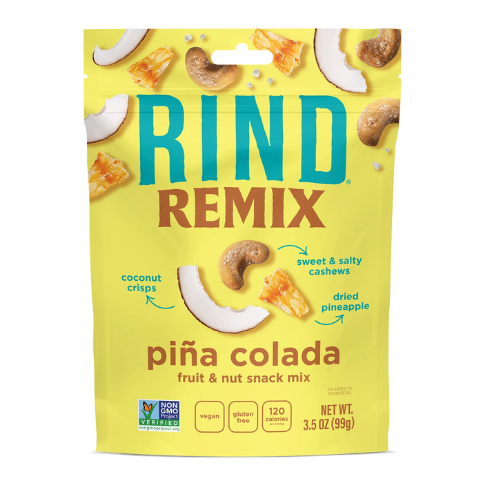 Rind Snacks Pina Colada Snack Mix, 3.5 oz (Pack of 6) - Tropical Fruit Blend