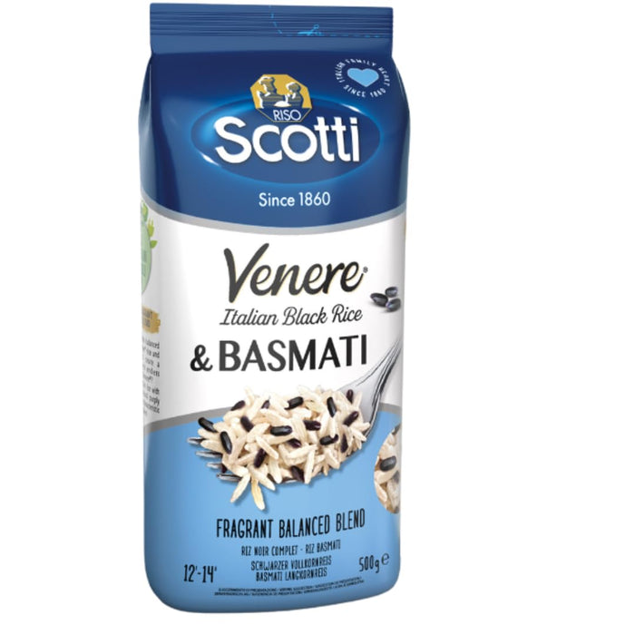 Riso Scotti, Venere Italian Black Rice & Basmati Rice, 17.6 oz (500 g)
