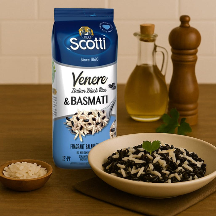 Riso Scotti, Venere Italian Black Rice & Basmati Rice, 17.6 oz (500 g)
