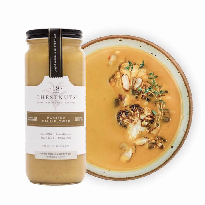 18 Chestnuts Roasted Cauliflower Soup, 16 fl oz (Pack of 6) - Gluten-Free Vegetable Soup