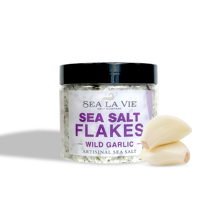 Gourmet Sea salt Flakes | Wild Garlic Sea Salt | Sea La Vie | 3.5 oz