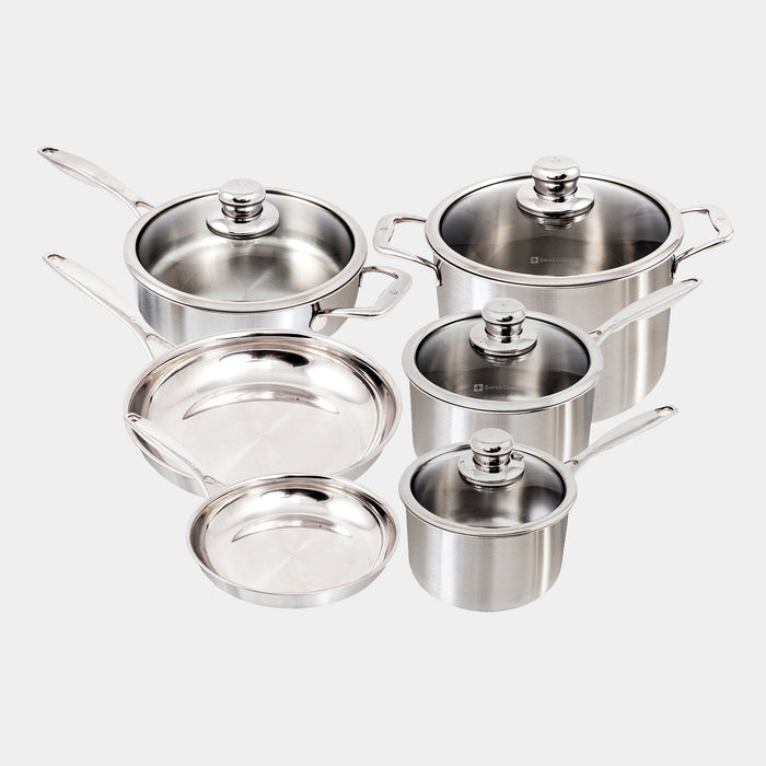 Premium Clad 10-Piece Stainless Steel Set