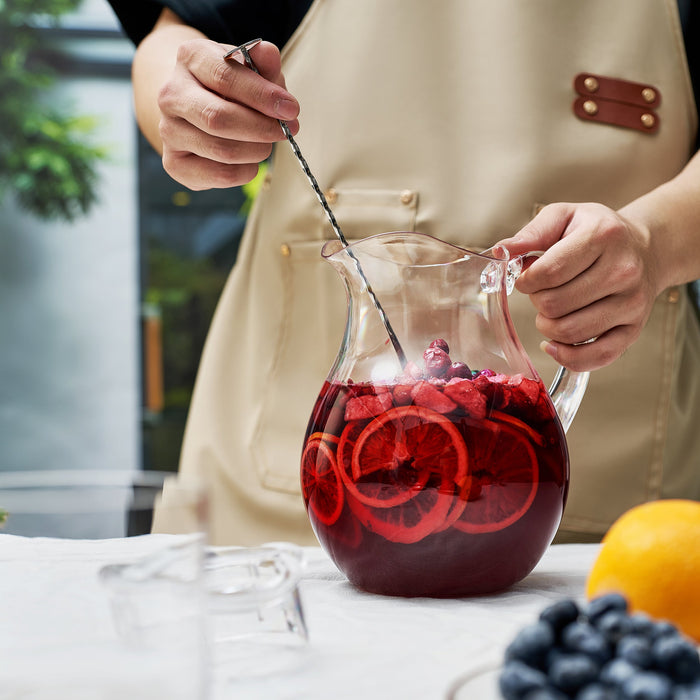 Sangria Drink Mix & Acrylic Beverage Pitcher with Lid | 72 oz | Homemade Make-Your-Own Sangria - Dried Fruit, Sangria Mixing Powder & Plastic Water Pitchers, Clear Tritan - Dishwasher Safe BPA-Free