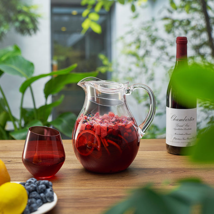 Sangria Drink Mix & Acrylic Beverage Pitcher with Lid | 72 oz | Homemade Make-Your-Own Sangria - Dried Fruit, Sangria Mixing Powder & Plastic Water Pitchers, Clear Tritan - Dishwasher Safe BPA-Free