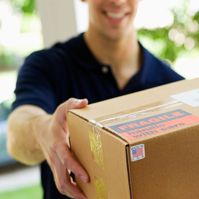 Made in U.S.A. Stickers - 1" x 1" - 500/Box