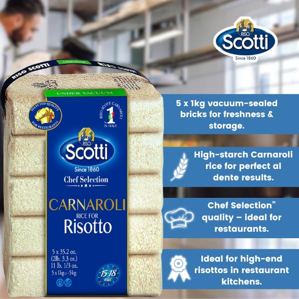 Riso Scotti Carnaroli Risotto Rice – 5x1 kg (11 lb)