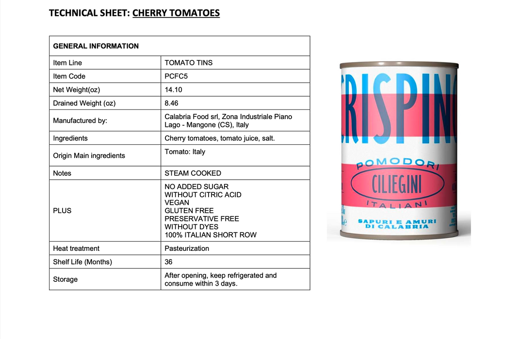 Famiglia Crispino Italian Cherry Tomatoes — Calabrian Ciliegini