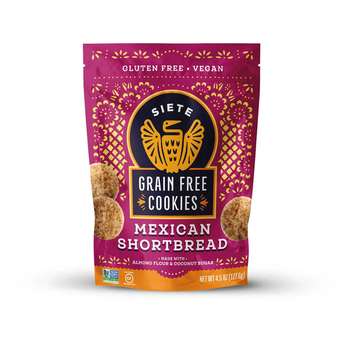 Siete Grain Free Mexican Shortbread Cookies, Almond Flour, No Sugar Added, Certified Gluten-Free & Paleo Friendly, Pack of 10 (4.5 Ounces Each)