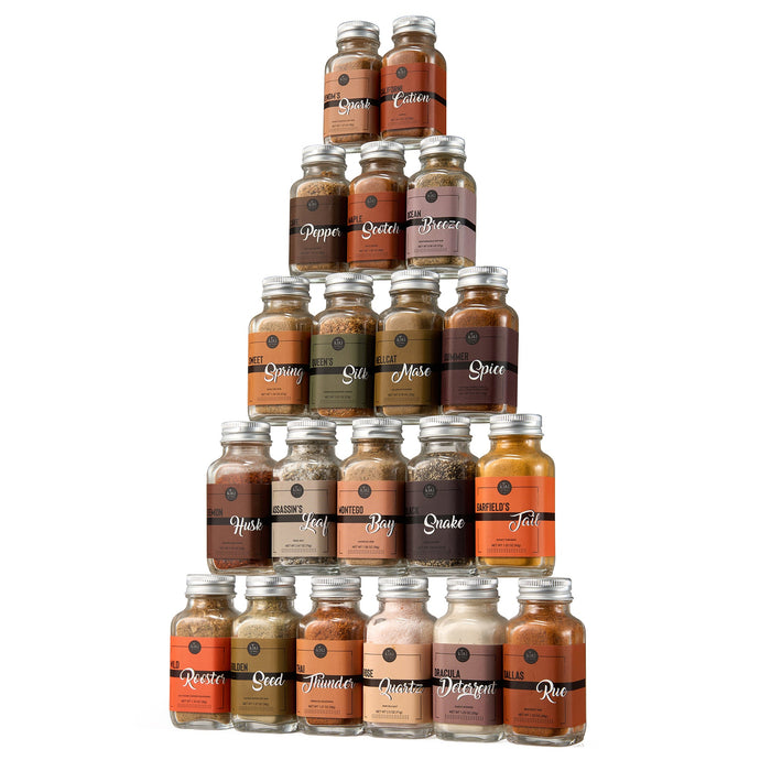 Large Gourmet Smokehouse BBQ Spice Rub Set Grilling Gift Set, 1.25oz Each- Spice Set & Seasonings - Father Gift Dad Gifts - Barbecue Cookout - Flavors Includes Smoky Chipotle, Dry Rub, Pack of 20